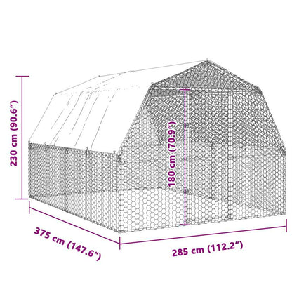 Vidaxl Gallinero Con Techo Y Puerta Acero Galvanizado Plateado_2