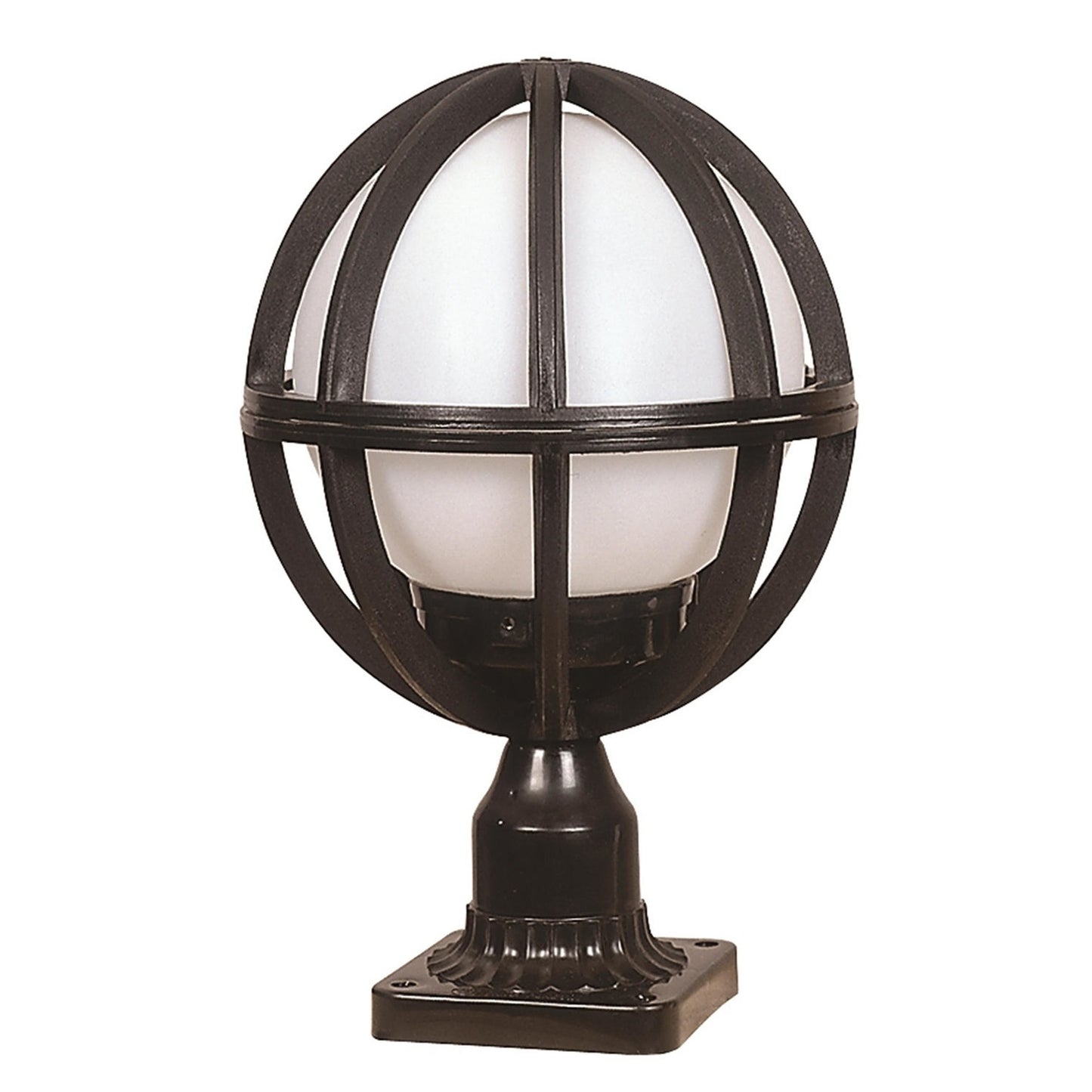Aplique De Suelo Globo Recto Para Exterior, Abs , Negro, 23x23x38, Casquillo E 27 Max 60 W_0