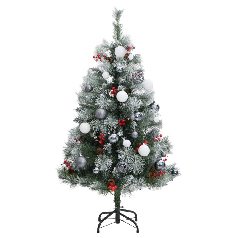 Vidaxl Árbol Navidad Artificial Con Bisagras 150 Led Y Bolas 120 Cm_3