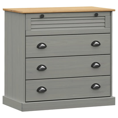 Cómoda Vigo Madera Maciza Pino Gris 80x40x76 Cm_1