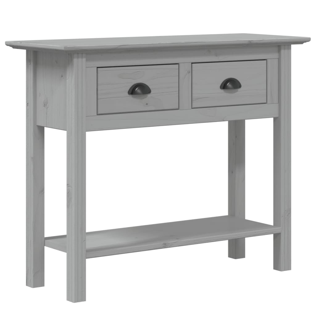 Mesa Consola Bodo Madera Maciza De Pino Gris 91x35x74 Cm_0