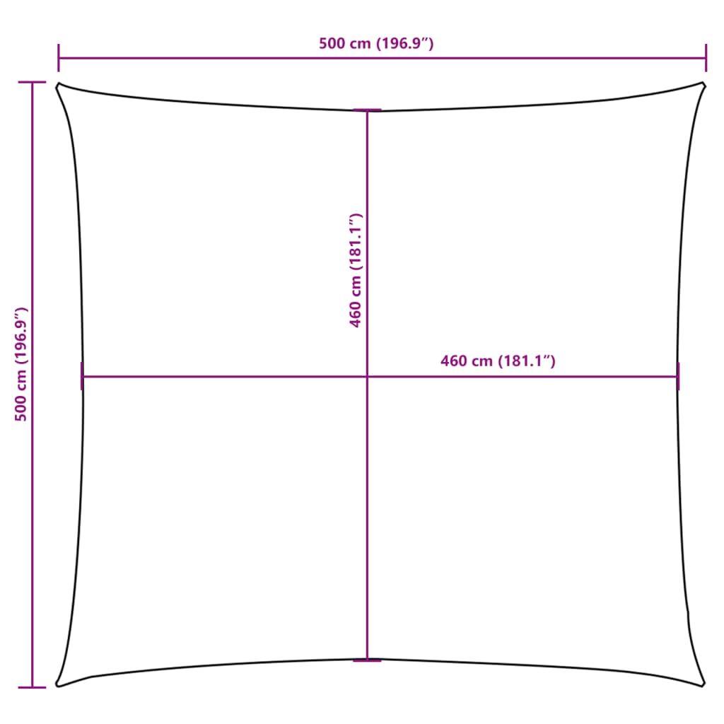 Vidaxl Toldo De Vela Cuadrado Tela Oxford Beige 5x5 M_2