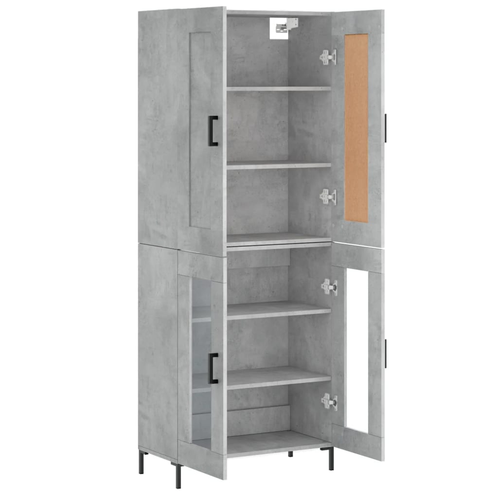 Aparador Alto Madera Contrachapada Gris Hormigón 69,5x34x180 Cm_3