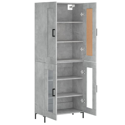 Aparador Alto Madera Contrachapada Gris Hormigón 69,5x34x180 Cm_3