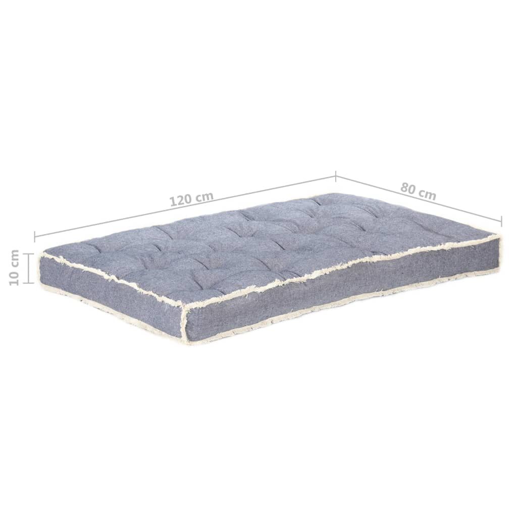 Vidaxl Cojín Para Sofá De Palets Azul 120x80x10 Cm_2