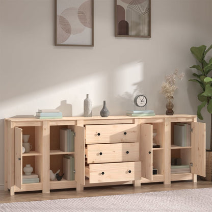 Aparador De Madera Maciza De Pino 230x35x80 Cm_2