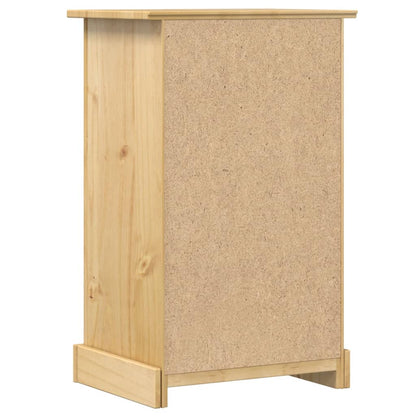 Mesita De Noche Corona Madera Maciza De Pino 53x39x84 Cm_4