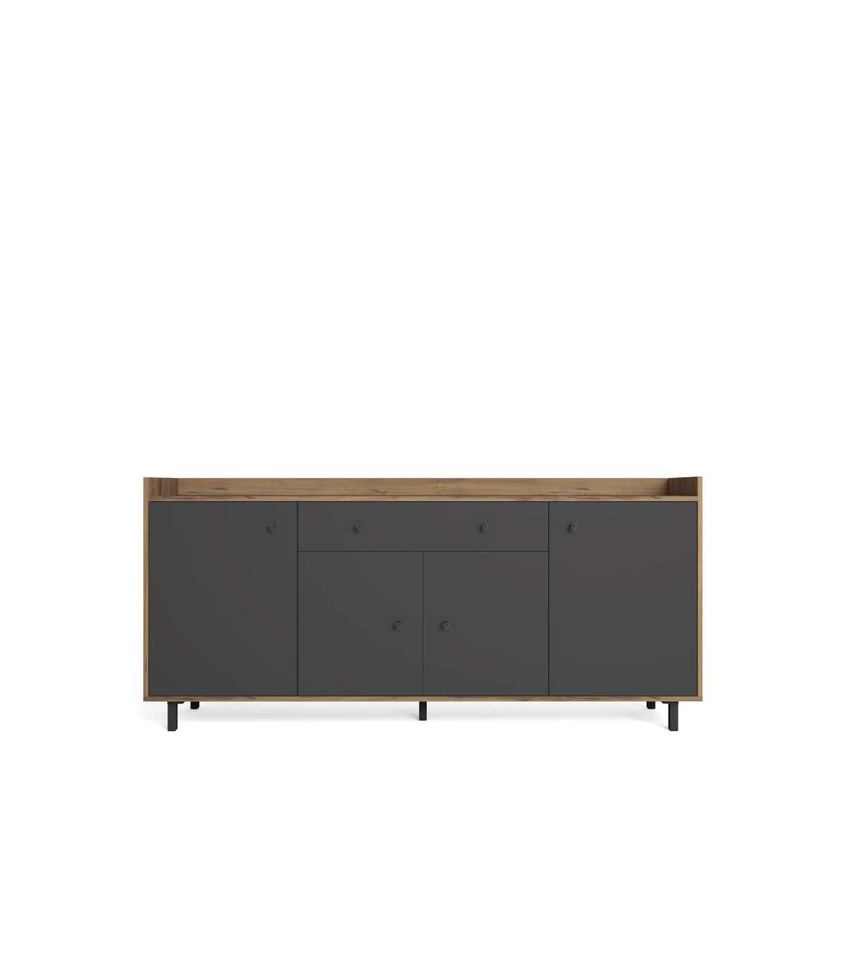 Mueble Aparador Marta 4 Puertas 1 Cajón Acabado Pizarra/sabi, 180.5cm(ancho) 79.5cm(alto)_3