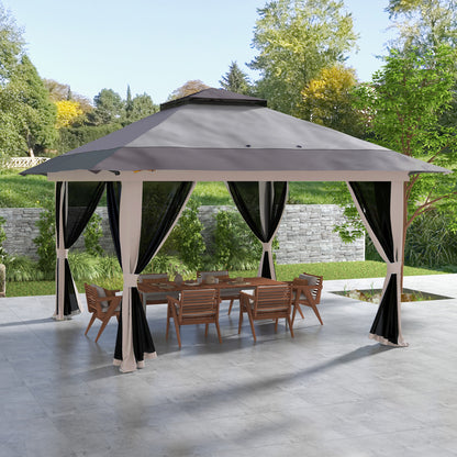 Outsunny Carpa Plegable Pop-up 4x4x2,8 M Altura Ajustable Protección Uv50+_1