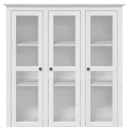 Armario Con Puertas De Vidrio Bodo Madera Maciza Pino Blanco / Vetonek_3