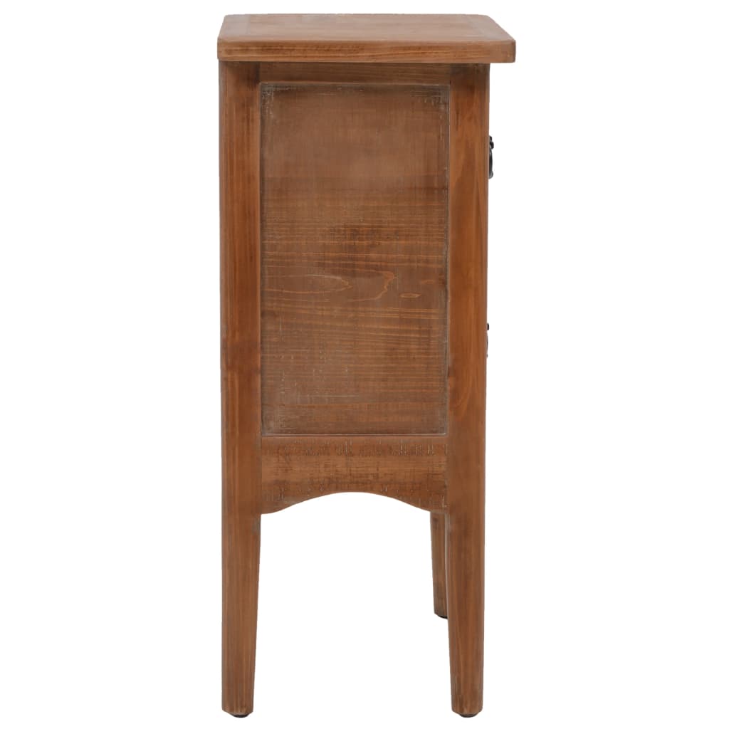 Mesita De Noche Madera Maciza De Abeto 40x29x68 Cm Marrón_2