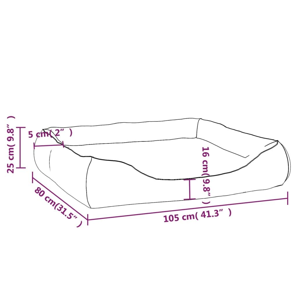 Vidaxl Cama Para Perros De Cuero Sintético Marrón 105x80x25 Cm_2