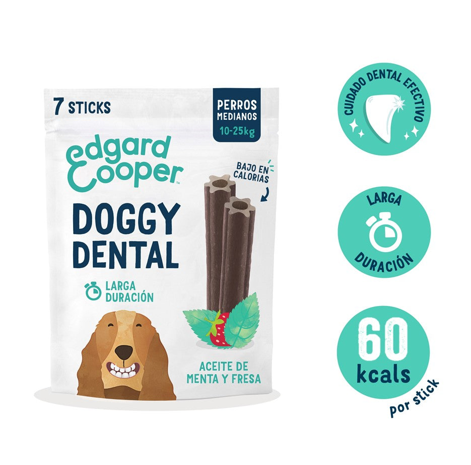 Dental de fresa y menta para perro adulto Edgard & Cooper 175 g