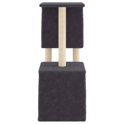 Vidaxl Rascador Para Gatos Con Postes De Sisal Gris Oscuro 86 Cm_4