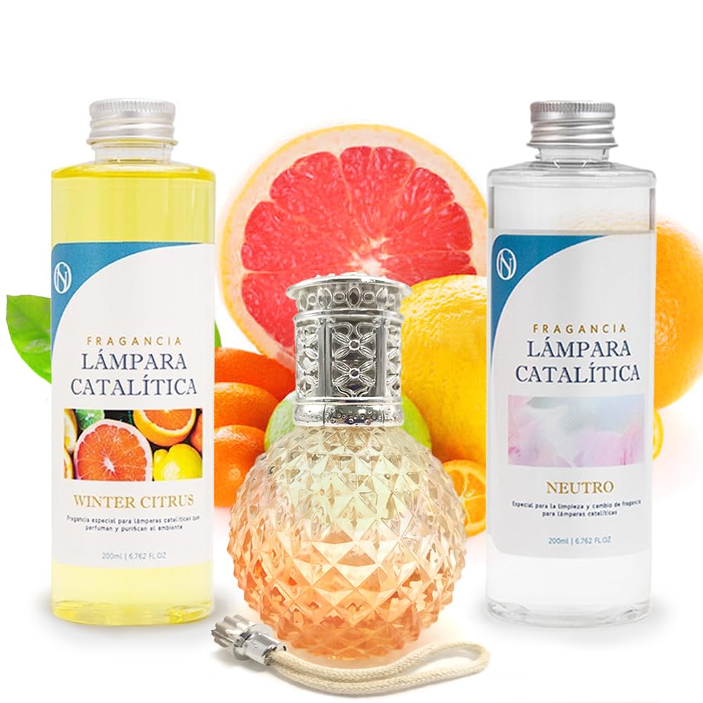 Pack Ahorro Lámpara Catalítica Orange Diamonds + Fragancia Winter Citrus 200ml + Limpiador Neutro 200ml + Mecha Repuesto_0