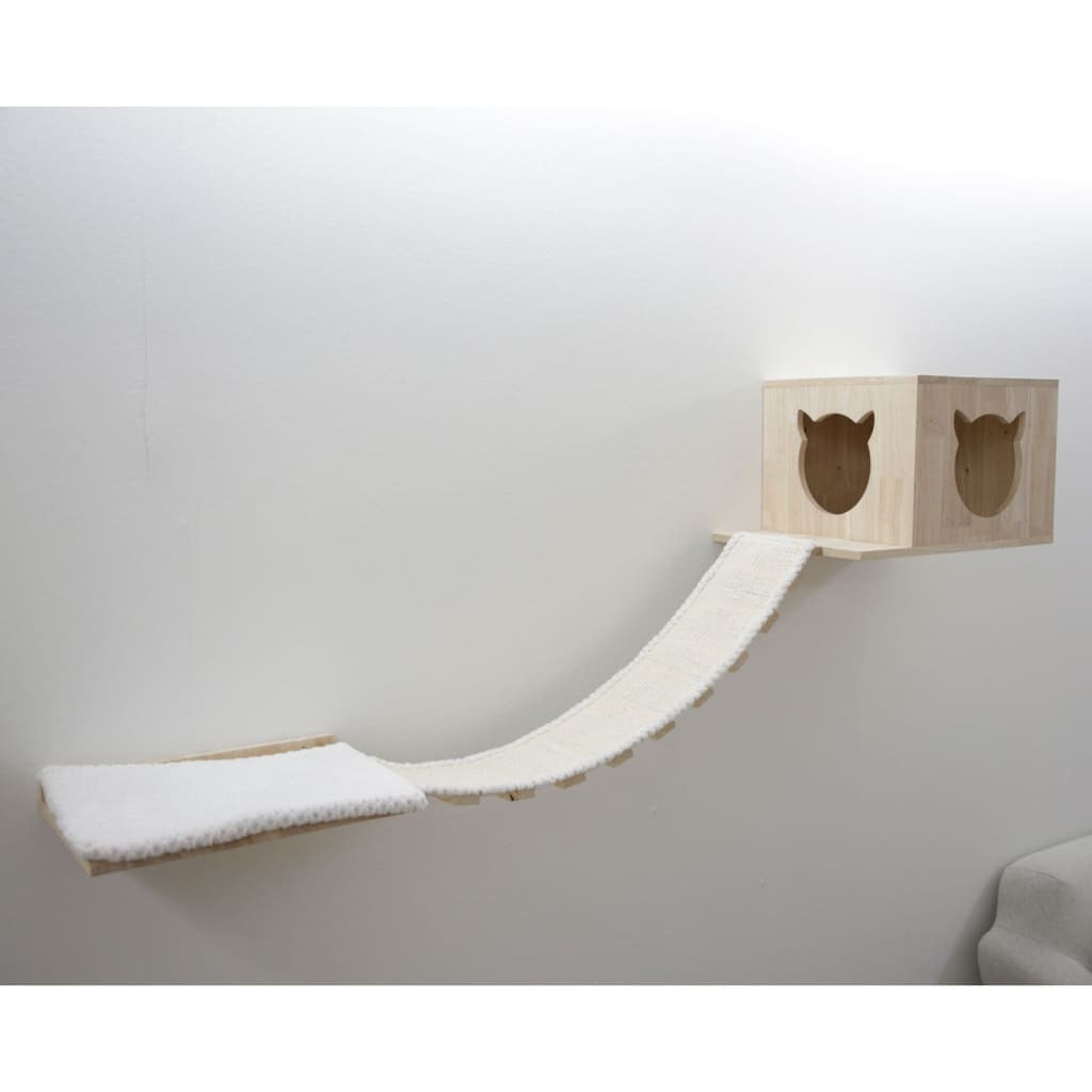 Kerbl Recorrido Mural Para Gatos Andes Blanco Y Natural 52x40x30 Cm_3