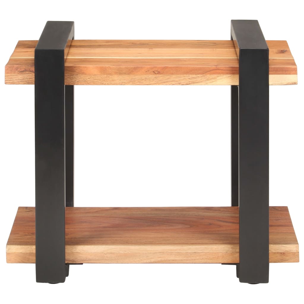 Mesita De Noche De Madera Maciza De Acacia 50x40x40 Cm_0