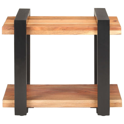 Mesita De Noche De Madera Maciza De Acacia 50x40x40 Cm_0
