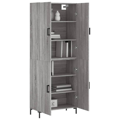 Aparador Alto Madera Contrachapada Gris Sonoma 69,5x34x180 Cm_2