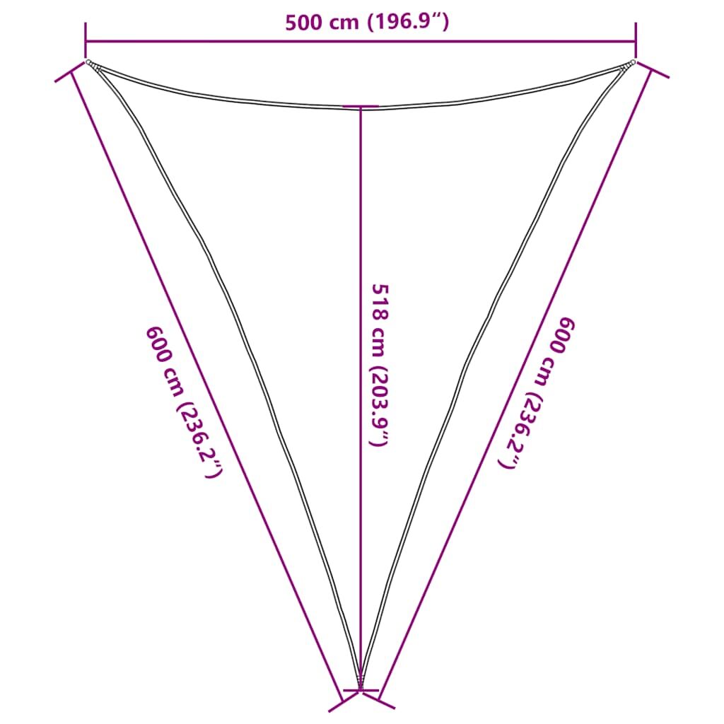 Vidaxl Toldo De Vela Triangular Hdpe Amarillo 160 G/m² 5x6x6 M_2