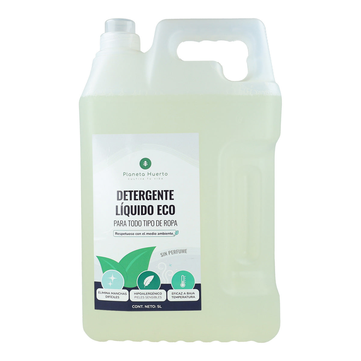 Detergente Líquido Ropa ECO Sín Perfume Planeta Huerto 5 Litros