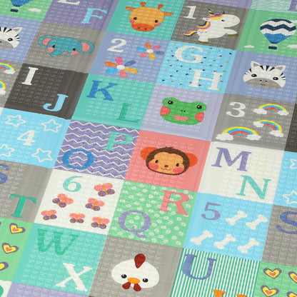 Aiyaplay Alfombra Bebé Acolchada Plegable Reversible 150x180 Cm Multicolor_4