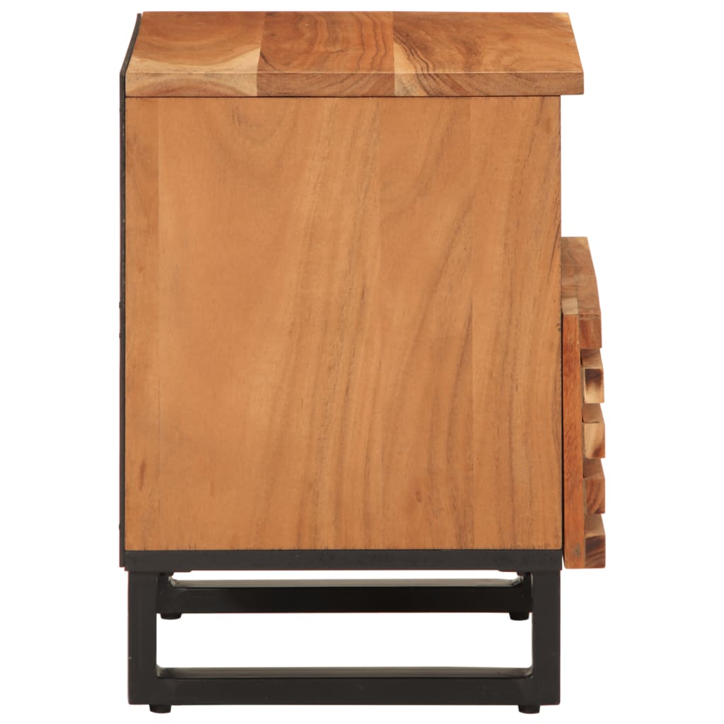 Mesita De Noche De Madera Maciza De Acacia 40x34x46 Cm_2