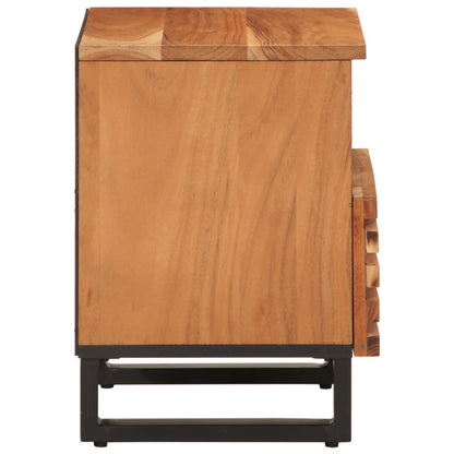 Mesita De Noche De Madera Maciza De Acacia 40x34x46 Cm_2