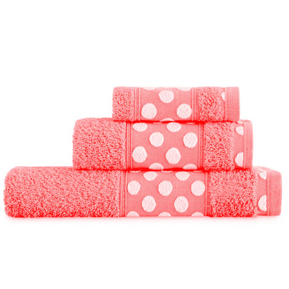 Juego De 3 Toallas De Baño De Algodón De Rizo 450 Gr/m2, De 50x30; 100x50; 150x100 Cm., Color Coral_0