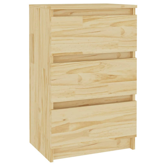 Mesita De Noche Madera Maciza De Pino 40x29,5x64 Cm_0