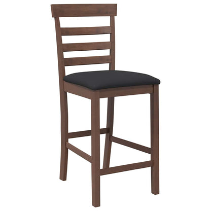 Taburetes De Bar Con Cojines 2 Uds Madera Maciza Marrón Caucho_2