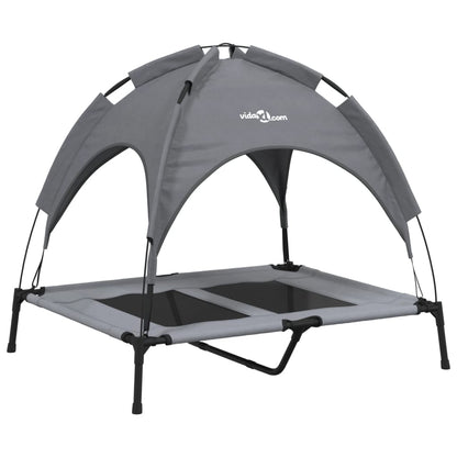 Cama Para Perros Con Dosel Antracita Tela Oxford Y Acero / Vetonek_5