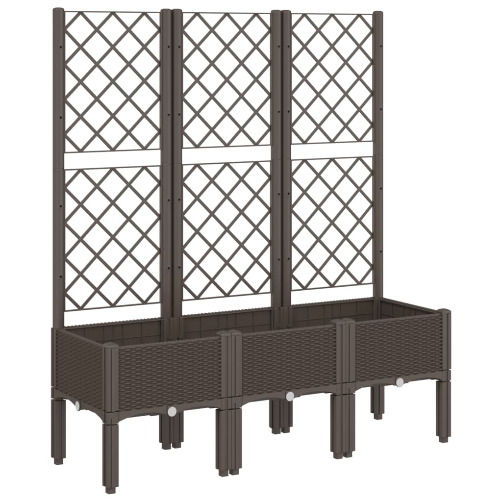Jardinera Con Enrejado Pp Marrón 120x40x142 Cm_0