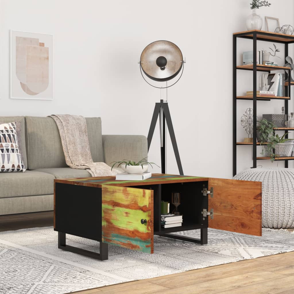 Mesa De Centro Madera Reciclada Y Contrachapada 80x50x40 Cm._1