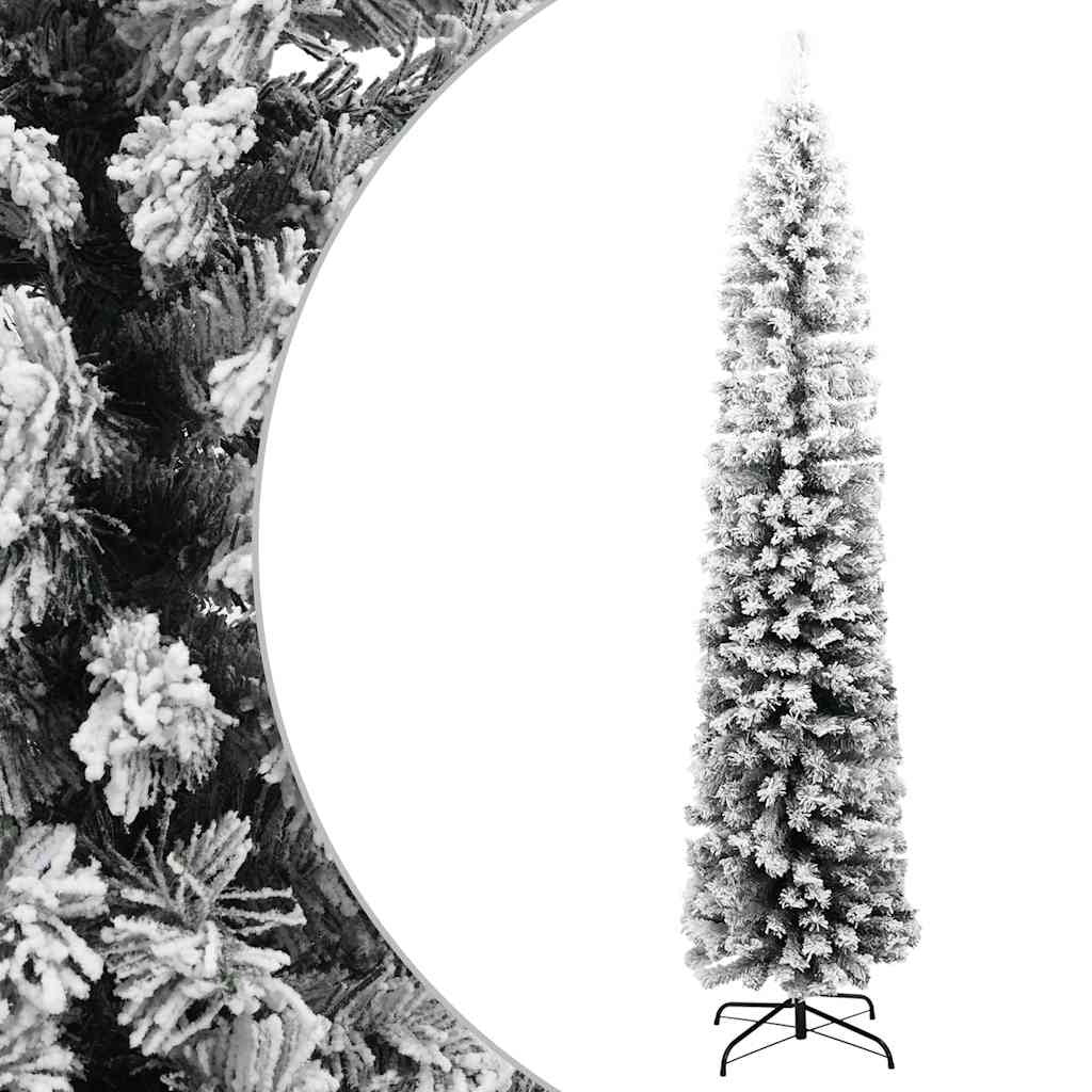Vidaxl Árbol De Navidad Artificial Verde Con Nieve Pvc 210 Cm_0