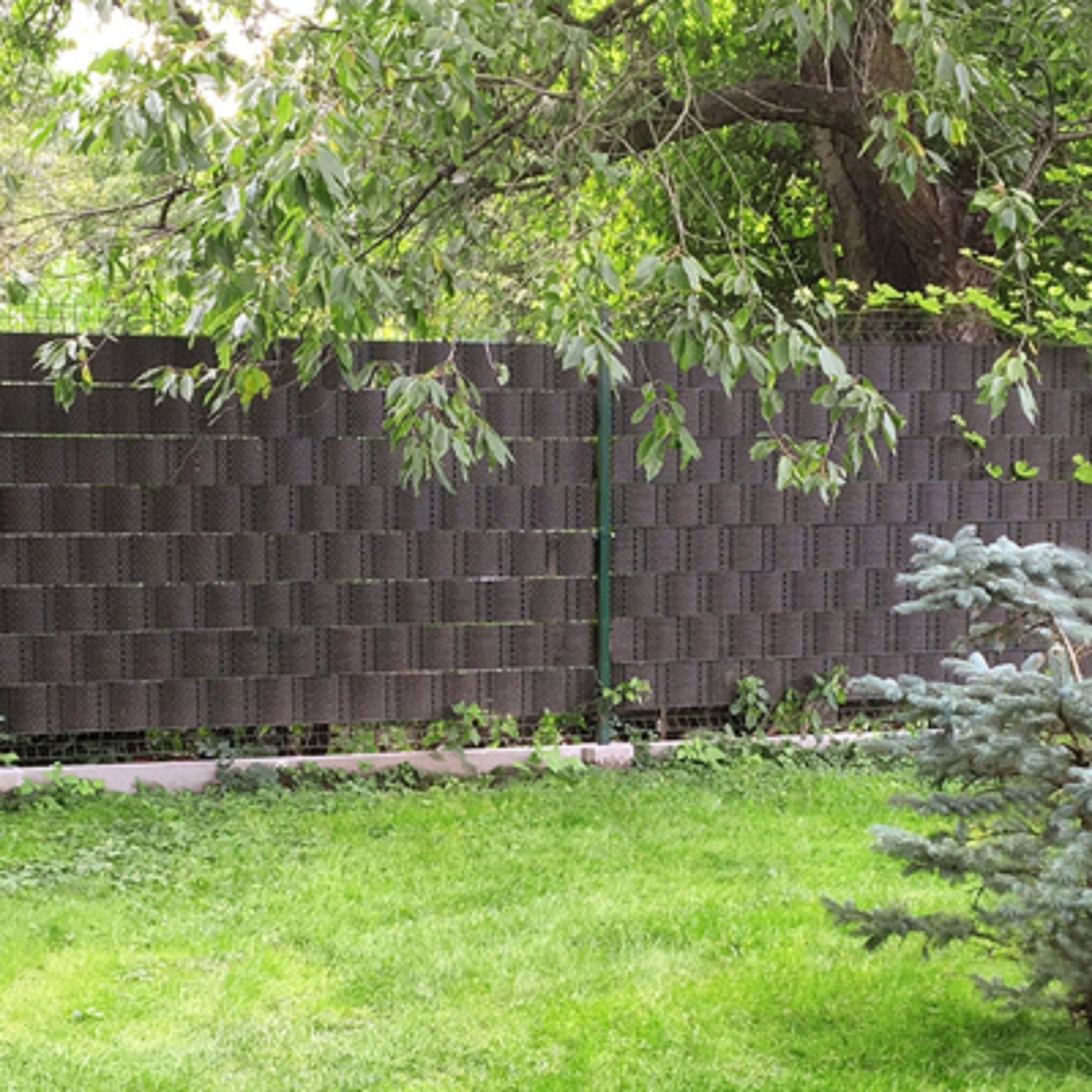 Banda De Ocultación De Polirattán Para Valla Blanco.