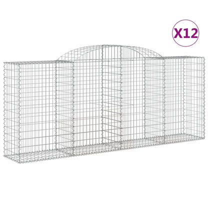Cestas Gaviones 12 Uds Forma De Arco Hierro 300x50x120/140 Cm_0