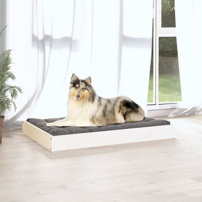 Cama Para Perros Madera Maciza De Pino Blanco 91,5x64x9 Cm / Vetonek_0
