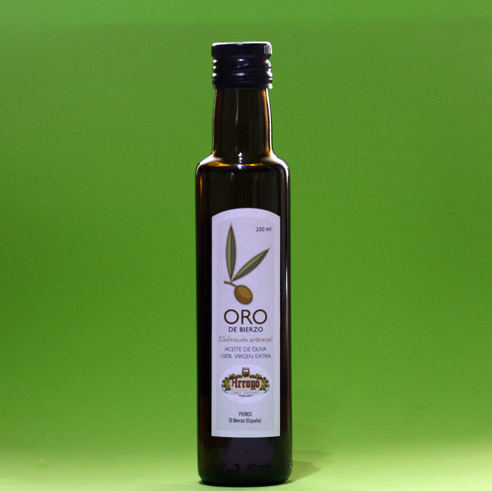 Aceite de oliva oro del Bierzo. 5 botellas de 250nl