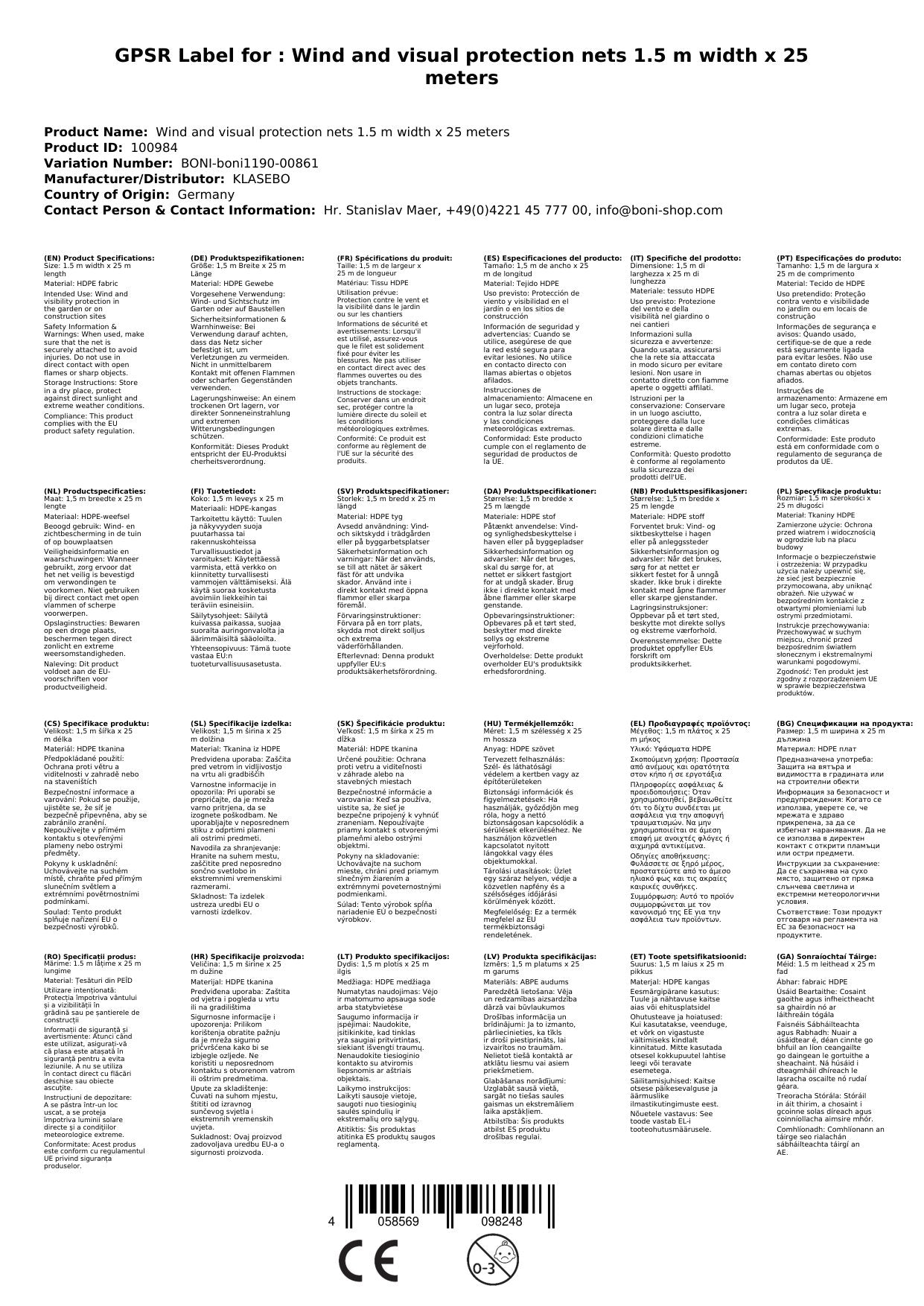 Malla De Ocultación, Cortavientos Y Sombra Para Jardín - 1,5m X 25m_1