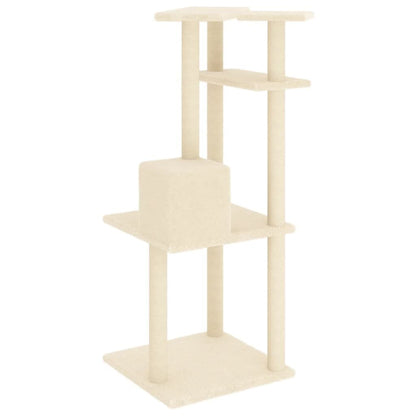 Vidaxl Rascador Para Gatos Con Postes De Sisal Color Crema 123 Cm_4