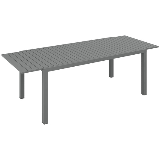 Outsunny Mesa De Jardín Extensible Con Marco De Aluminio 180/240x94x73 Cm Gris_0
