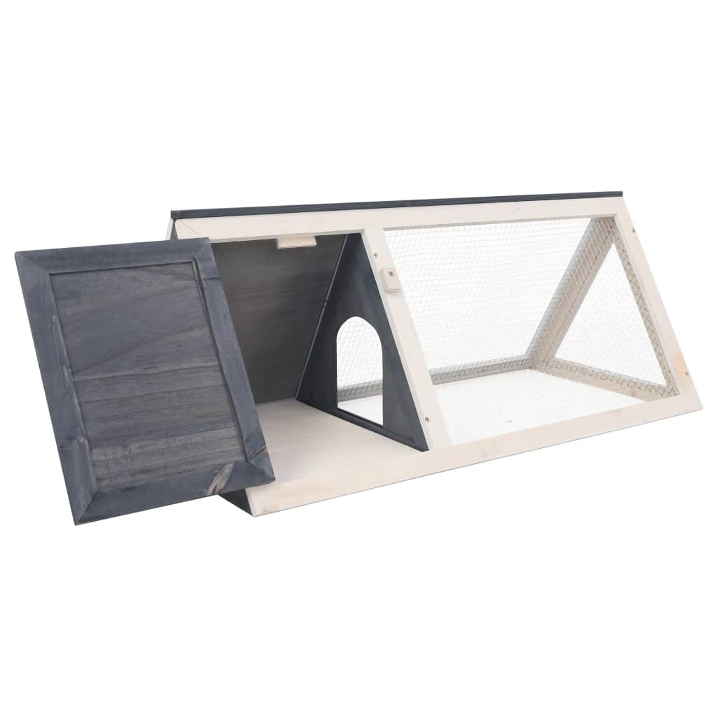Vidaxl Conejera Jaula De Animales De Madera Gris_1