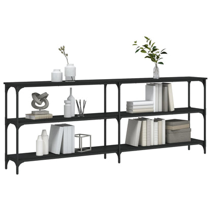 Mesa Consola Madera De Ingeniería Negra 200x29x75 Cm_1