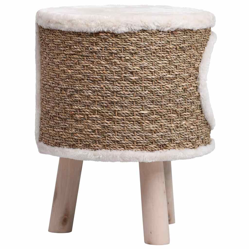 Vidaxl Casa Para Gatos Con Patas De Madera 41 Cm Hierba Marina_3