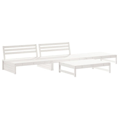 Vidaxl Juego De Muebles De Jardín 4 Pzas Madera Maciza De Pino Blanco_0