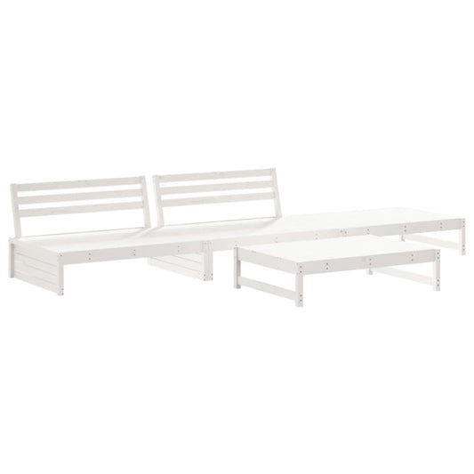 Vidaxl Juego De Muebles De Jardín 4 Pzas Madera Maciza De Pino Blanco_0