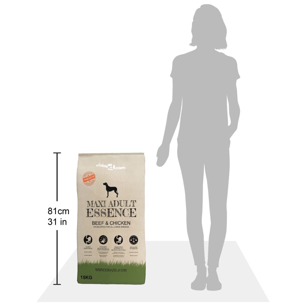 Vidaxl Comida Seca Perros Maxi Adult Essence Beef&chicken 2 Uds 30 Kg_2