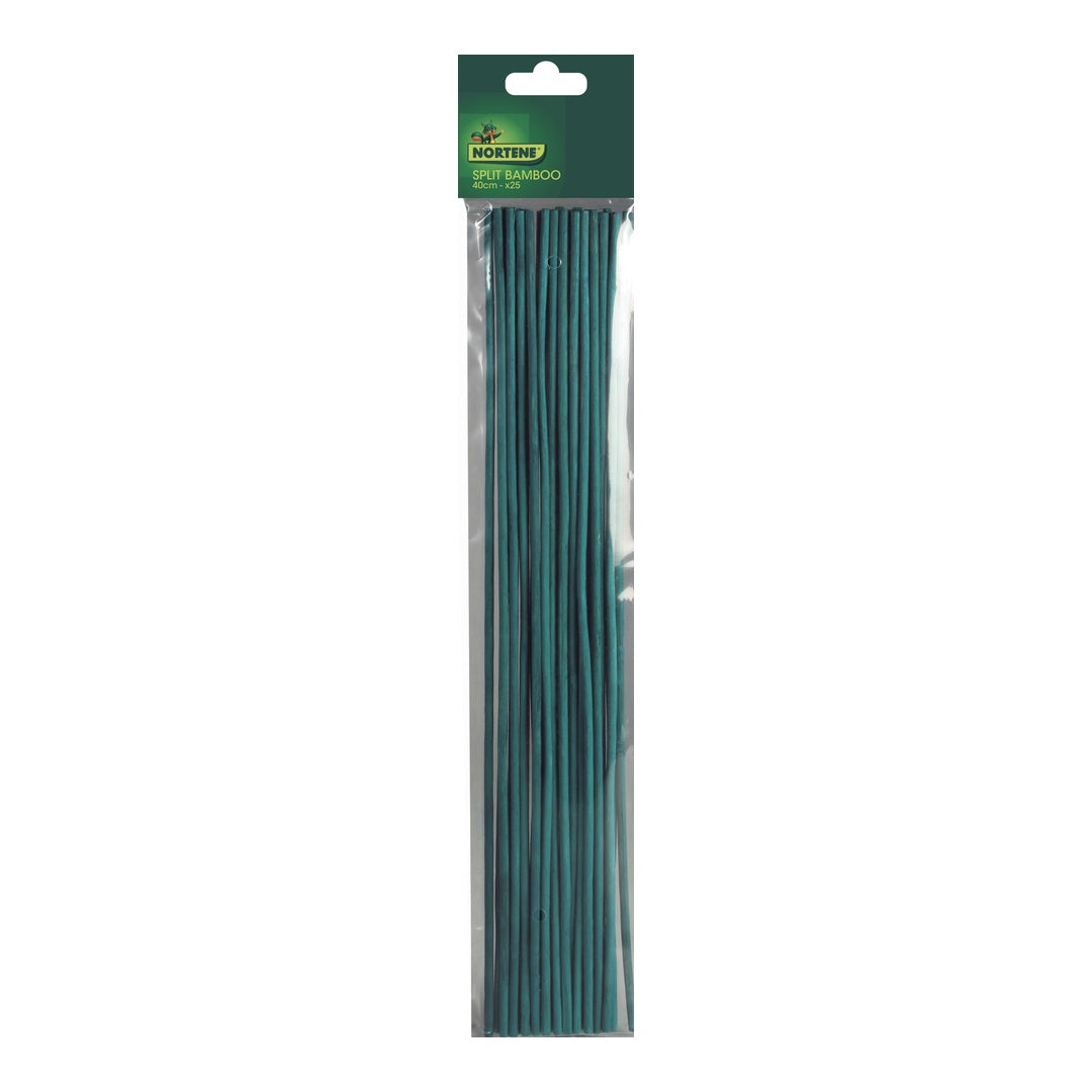 Pack 25 Tutores De Tiras De Cana Split Bamboo 0,4 M Verde Nortene_0