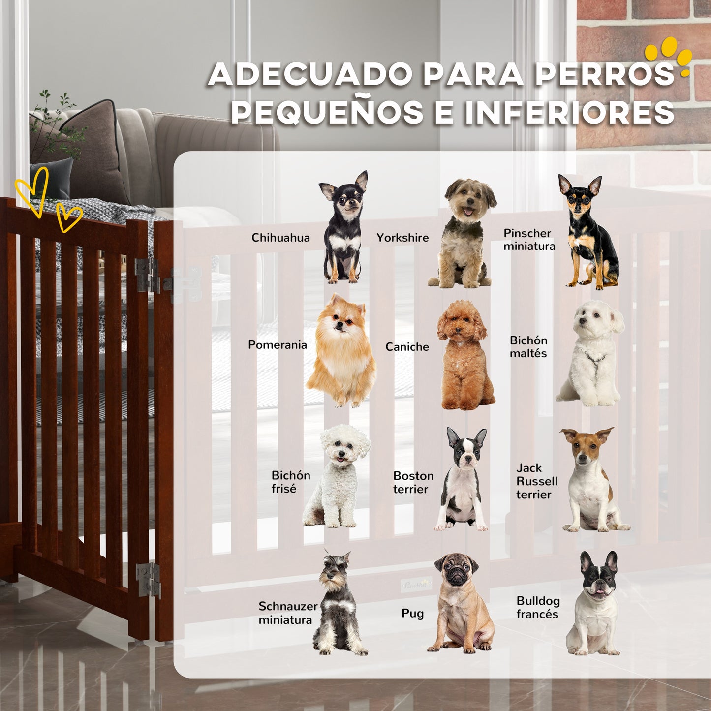 Pawhut Barrera De Seguridad Para Perros Plegable 205x30x60 Cm Con Soporte De Pie_3